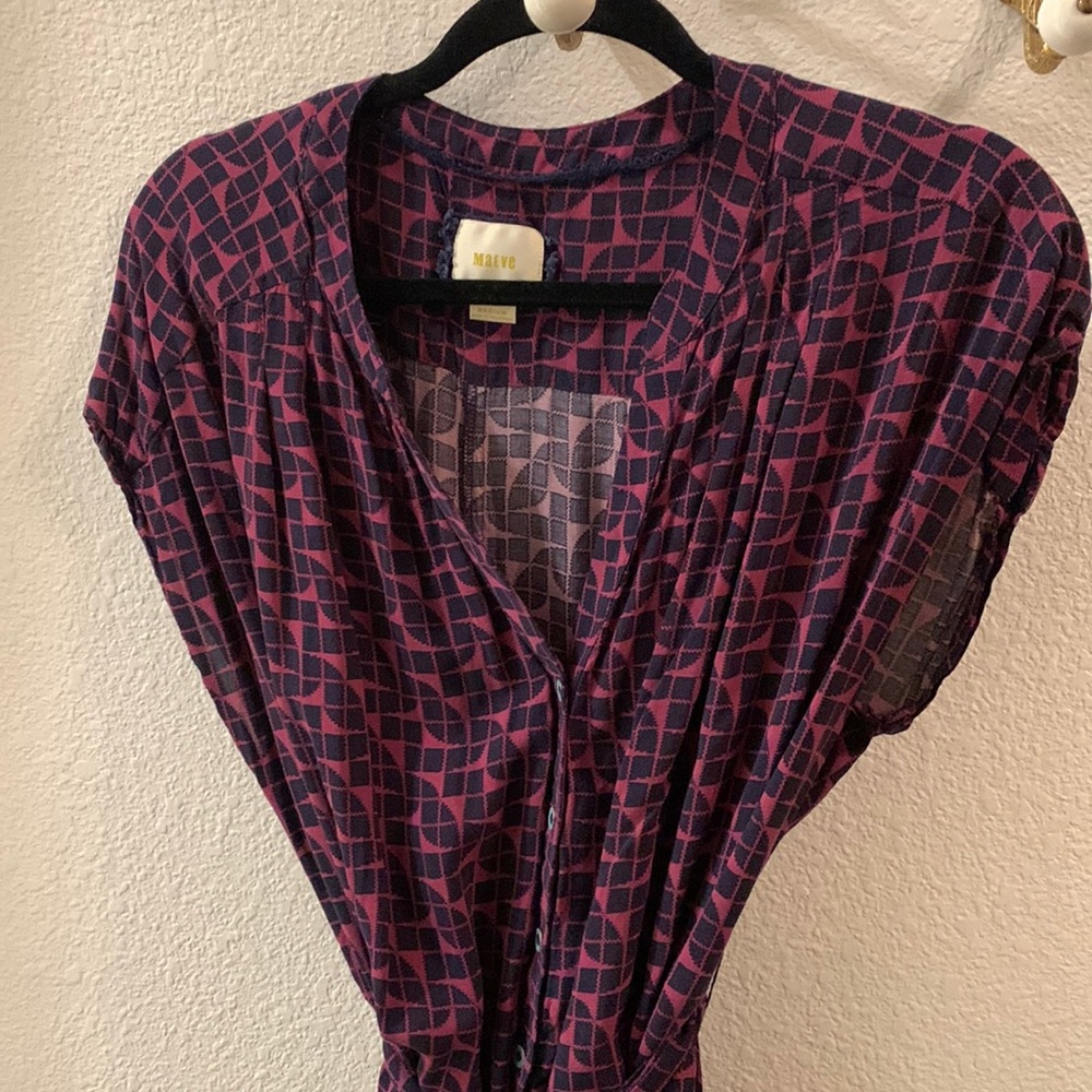 Maeve Navy and Purple Jumpsuit